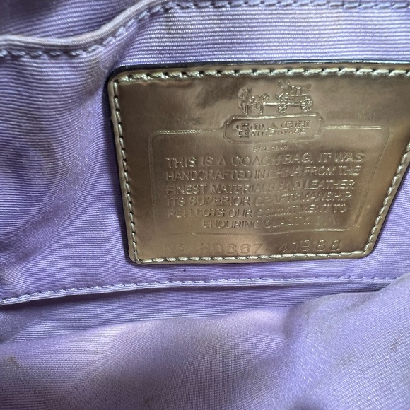 Coach Purple Clutch with Gold Hardware and Textured Design - Picture 4 of 4